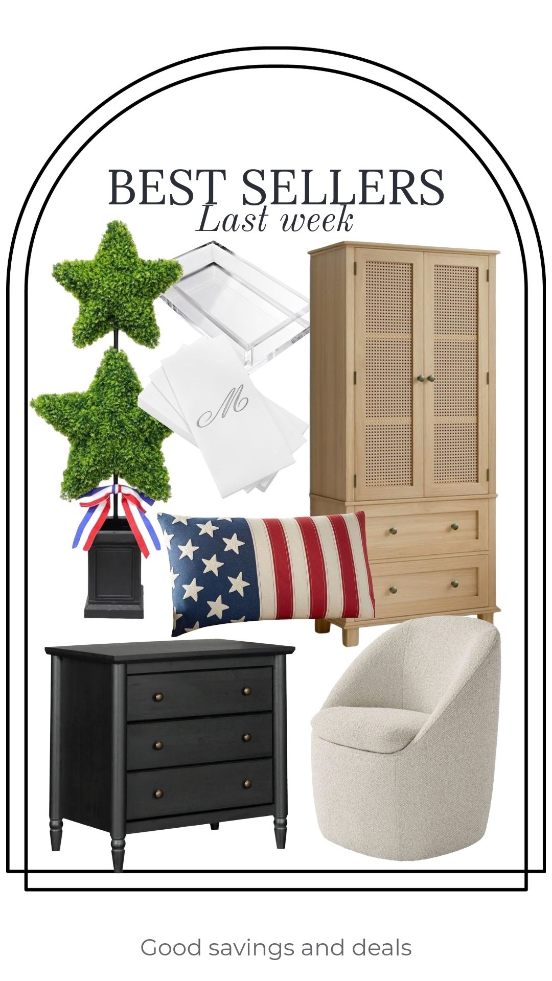 Last week’s best sellers include this white oak rattan cabinet that’s on sale right now, nightstands, 4th of July decor and more. Home finds.

#LTKHome #LTKSaleAlert