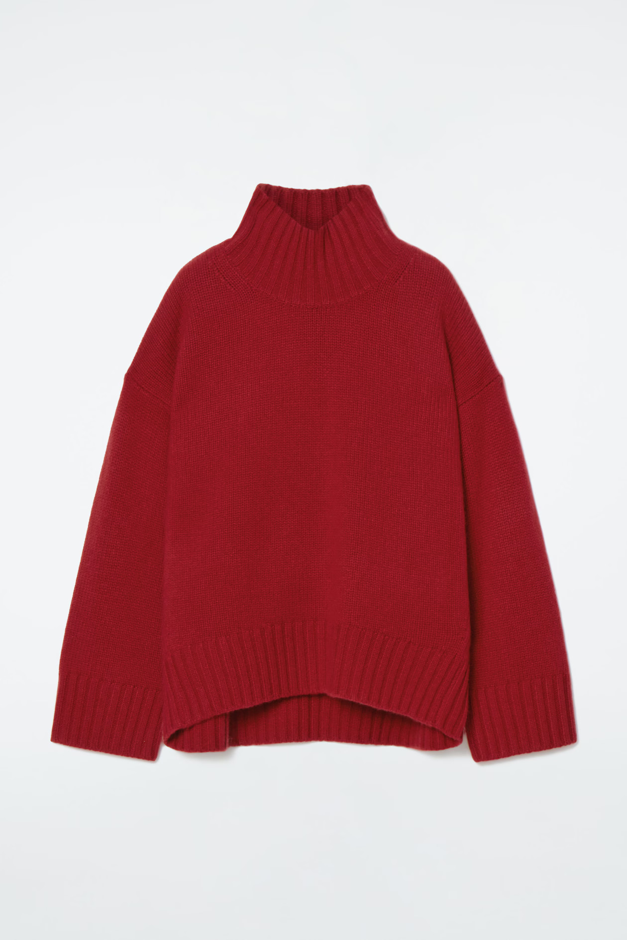 CHUNKY CASHMERE TURTLENECK JUMPER - RED | COS GB | COS UK