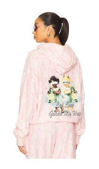 Boys Lie Let Love Guide My Way Rhinestone Racer Hoodie in Pink. - size M/L | Revolve Clothing (Global)