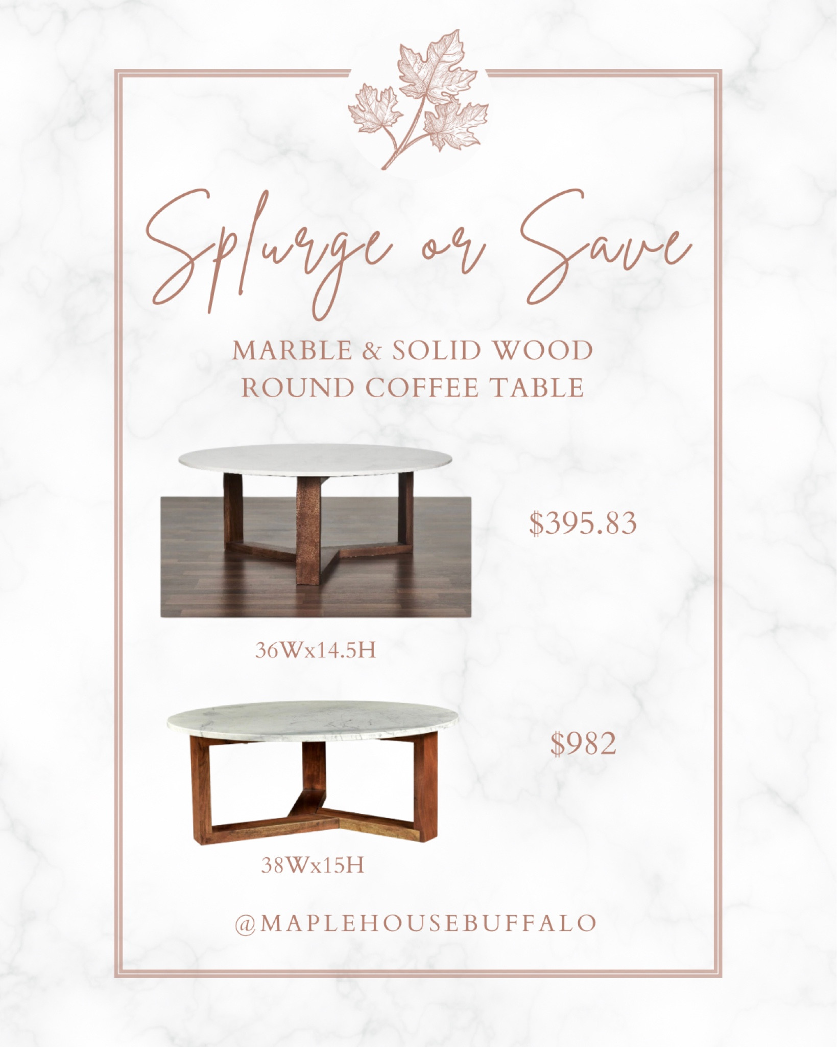 Marble & solid wood coffee table - I can’t get over how similar these are and the save looks so pretty! Perfect for a study or living room. 

#LTKstyletip #LTKhome #LTKsalealert