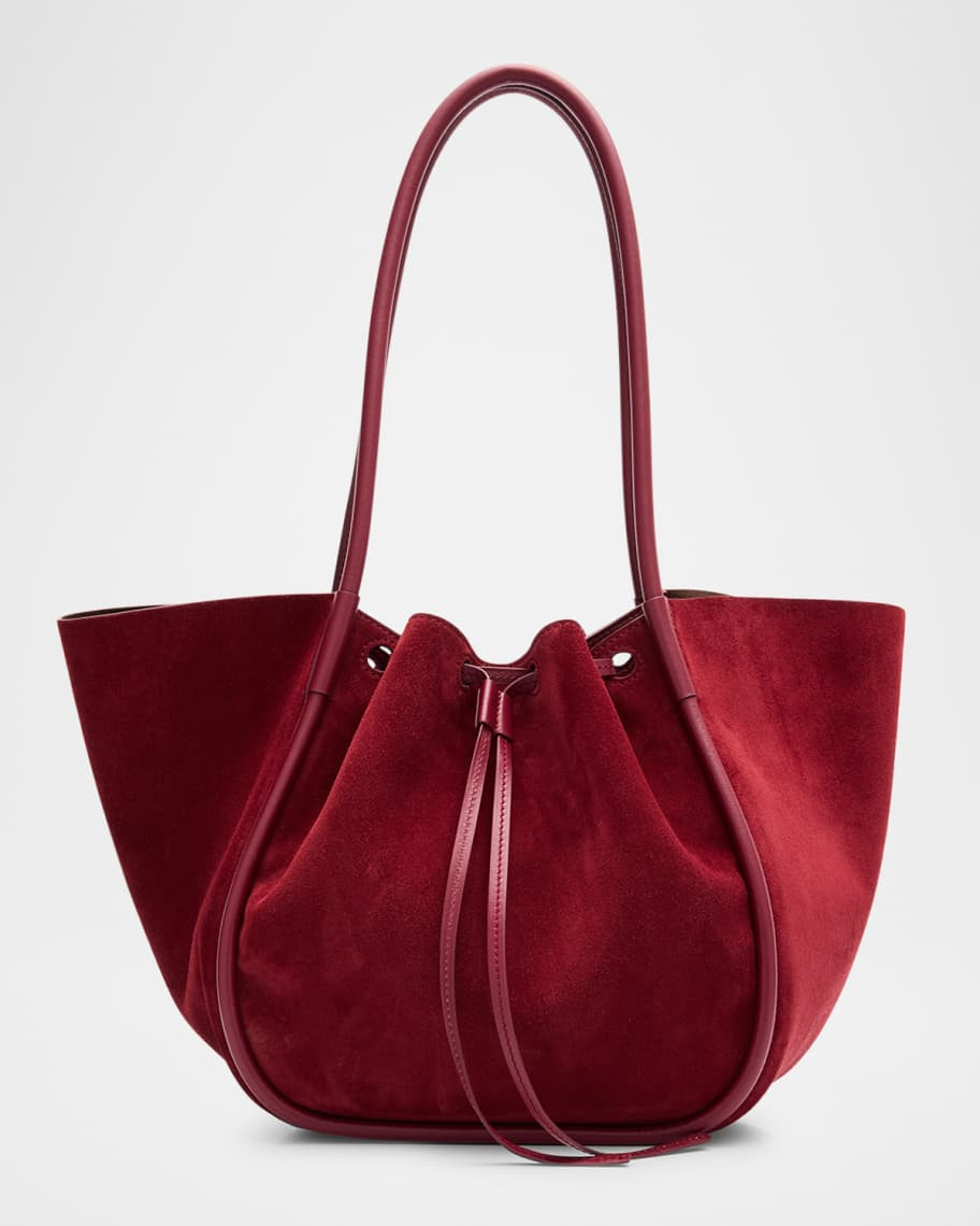 Large Ruched Suede Tote Bag | Neiman Marcus