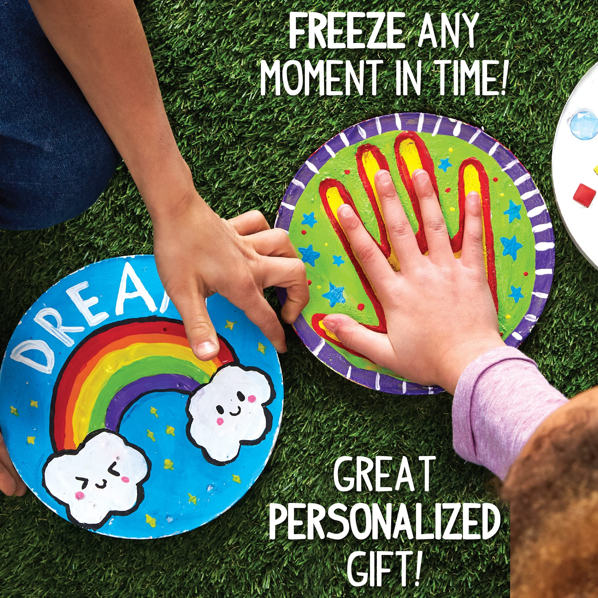 Made By Me Mix & Mold Your Own & Make 4 DIY Personalized Stepping Stones, Great Spring & Summer Weekend Activity, Perfect Keepsake, Birthday Party Idea for Kids Ages 5, 6, 7, 8, 9, Multicolor | Amazon (US)