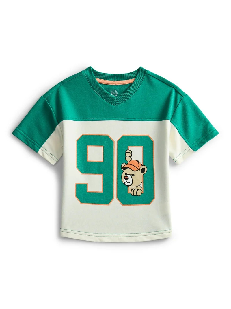 Wonder Nation Toddler Boys Graphic Football Jersey Top with Short Sleeves, Sizes 12M-5T | Walmart (US)