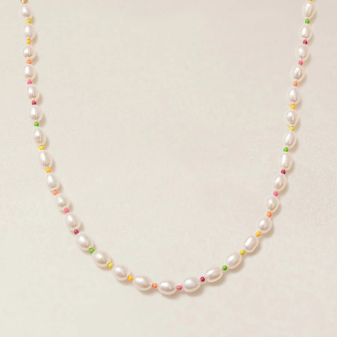 Kurt neon pearl necklace | Adornmonde