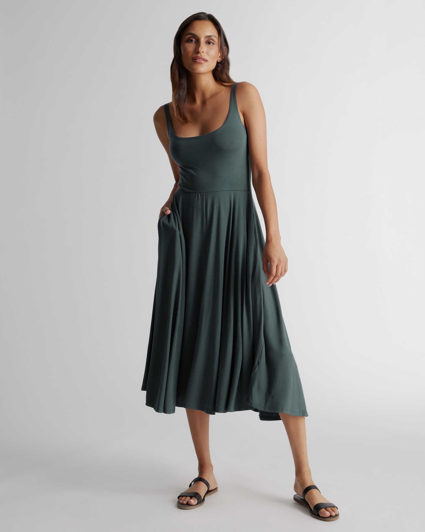 Tencel Jersey Fit & Flare Dress | Quince