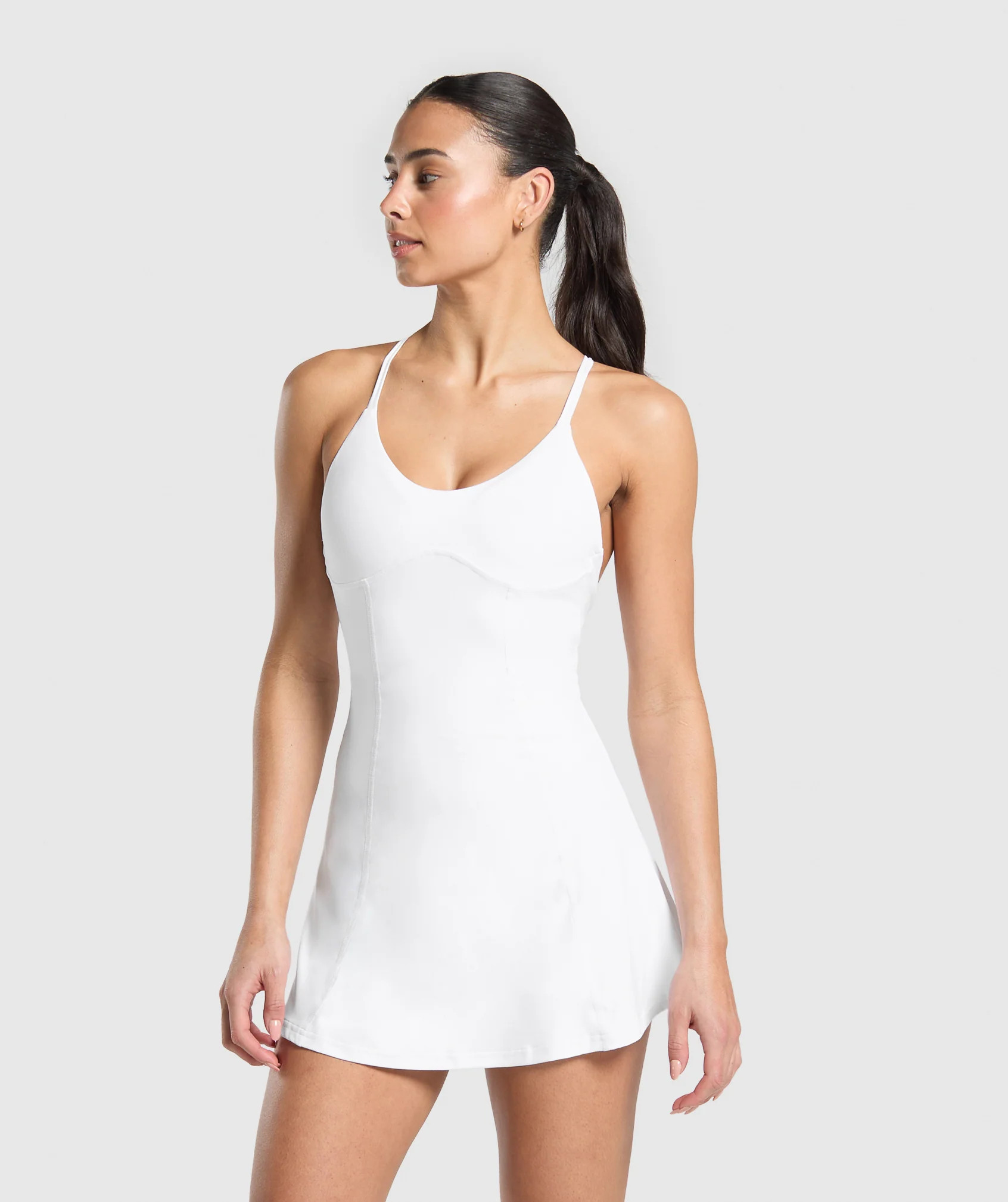Gymshark Strappy 2-in-1 Dress - White | Gymshark UK
