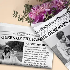 Mother's Day Newspaper Bouquet Wraps/custom Photo Newspapers for Mothers Party Favors/unique Moth... | Etsy (US)