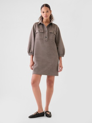 Vegan Suede Shift Mini Dress | Gap (US)
