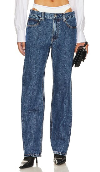 Loose Jean Skinny White Undie in Deep Blue | Revolve Clothing (Global)