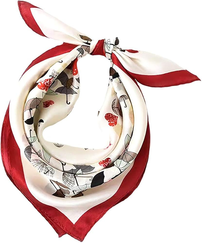 ANDANTINO 100% Mulberry Silk Scarf -21” Lightweight Square Neckerchief – Breathable Digital P... | Amazon (US)