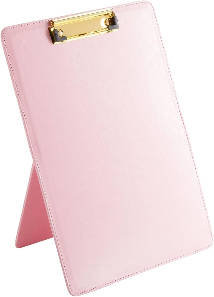 Paper Junkie Pink Standing Clipboard, PU Leather Foldable Stand and Document Holder for Office, L... | Amazon (US)
