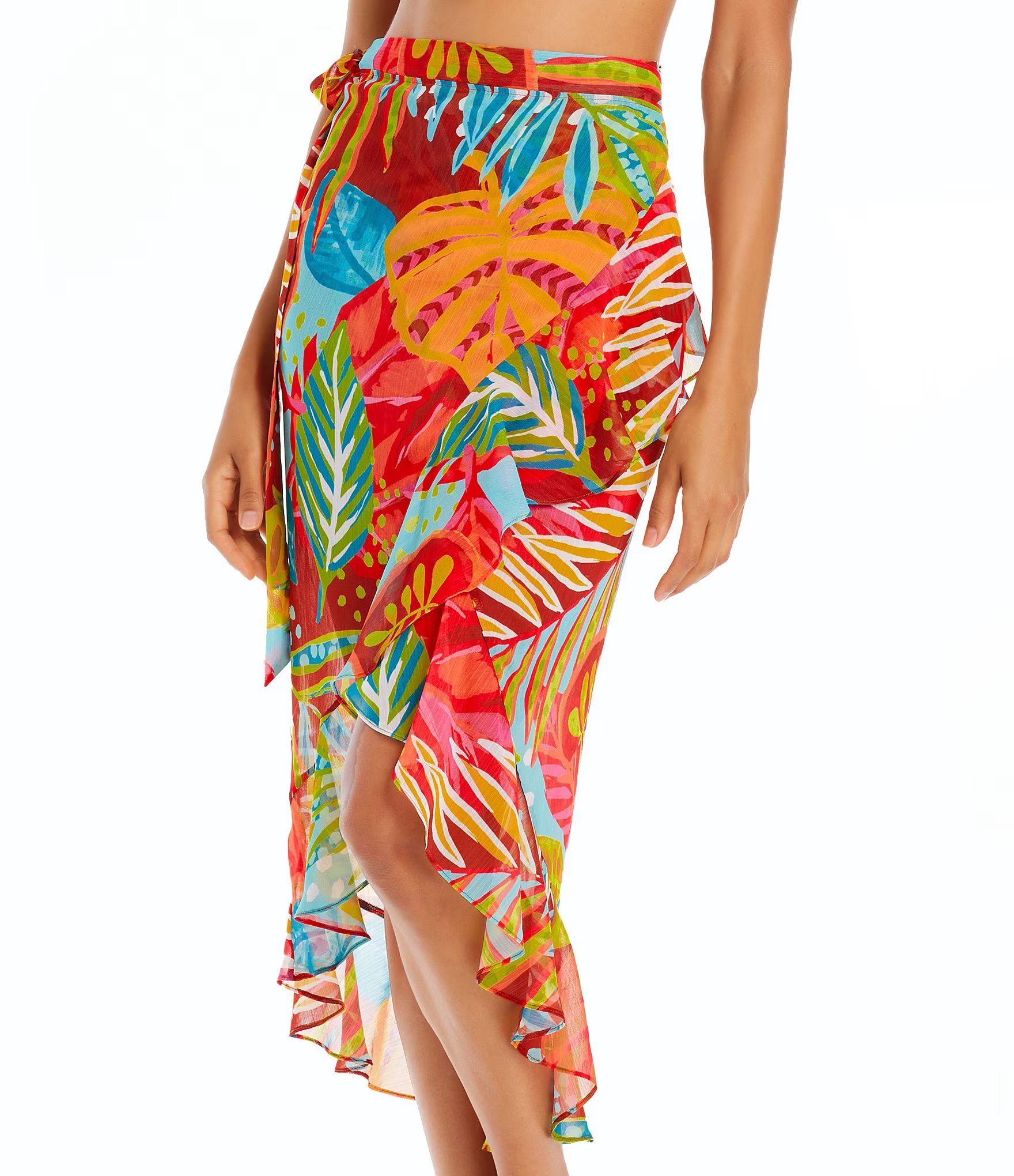 The Heat Is On Floral Print Wrap Pareo Cover Up | Dillard's