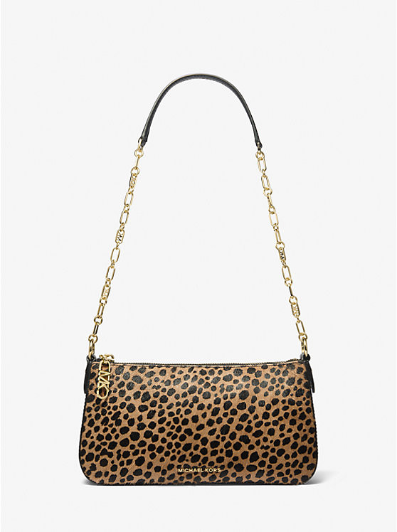 Empire Medium Cheetah Print Calf Hair Chain-Link Pochette | Michael Kors US