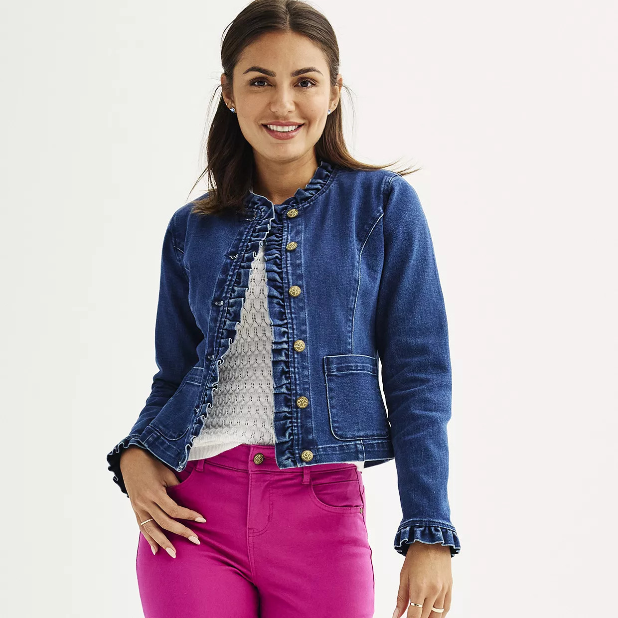 Women's Draper James Ruffle Denim Jacket | Kohl's