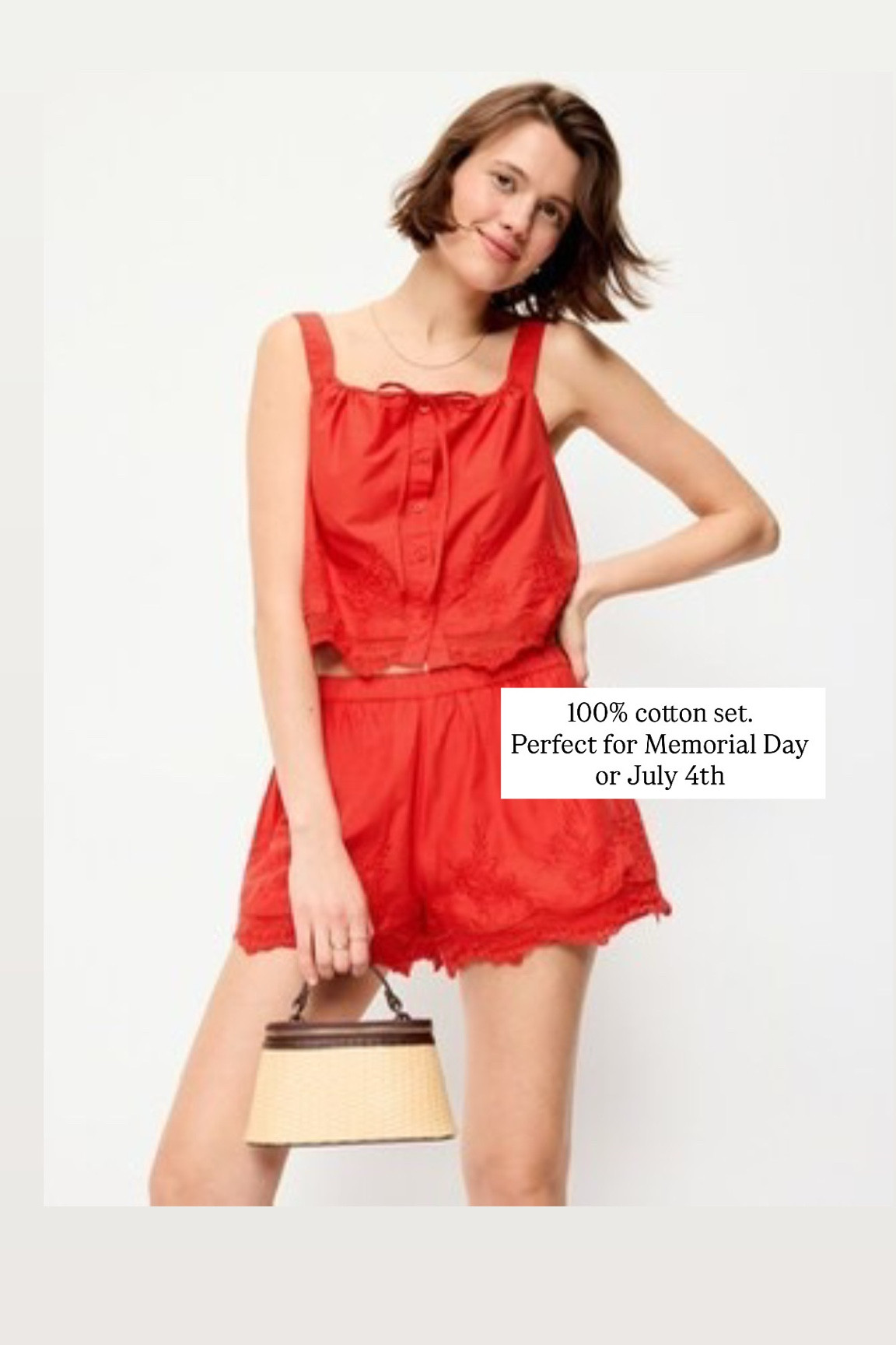This 100% cotton set is perfect for memorial Day or the Fourth of July. Could be styled together as a set or broken apart and styled with other pieces

#LTKootd
