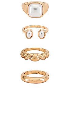 Ettika Variety Ring Set in Gold from Revolve.com | Revolve Clothing (Global)