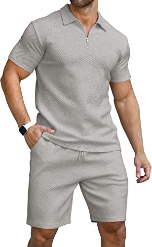 KUYIGO Men's Polo Shirt and Shorts Set Summer Outfits Fashion Casual Short Sleeve Polo Suit for M... | Amazon (US)