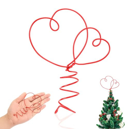 Yinkin Valentine Day Tree Topper Intertwined Hearts Small Tree Topper for Trees Metal Valentines Heart Decorations for Valentine's Day Party Holiday Ornament Home | Amazon (US)
