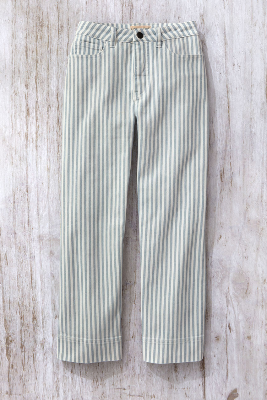 Railroad Stripe Cropped Jeans | Coldwater Creek