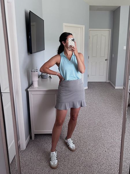 Golf outfit from Amazon! Lululemon look for less! 

#ad : This skirt was gifted to me by @viodiaoutdoor and I love it! 

#LTKFitness #LTKStyleTip #LTKActive