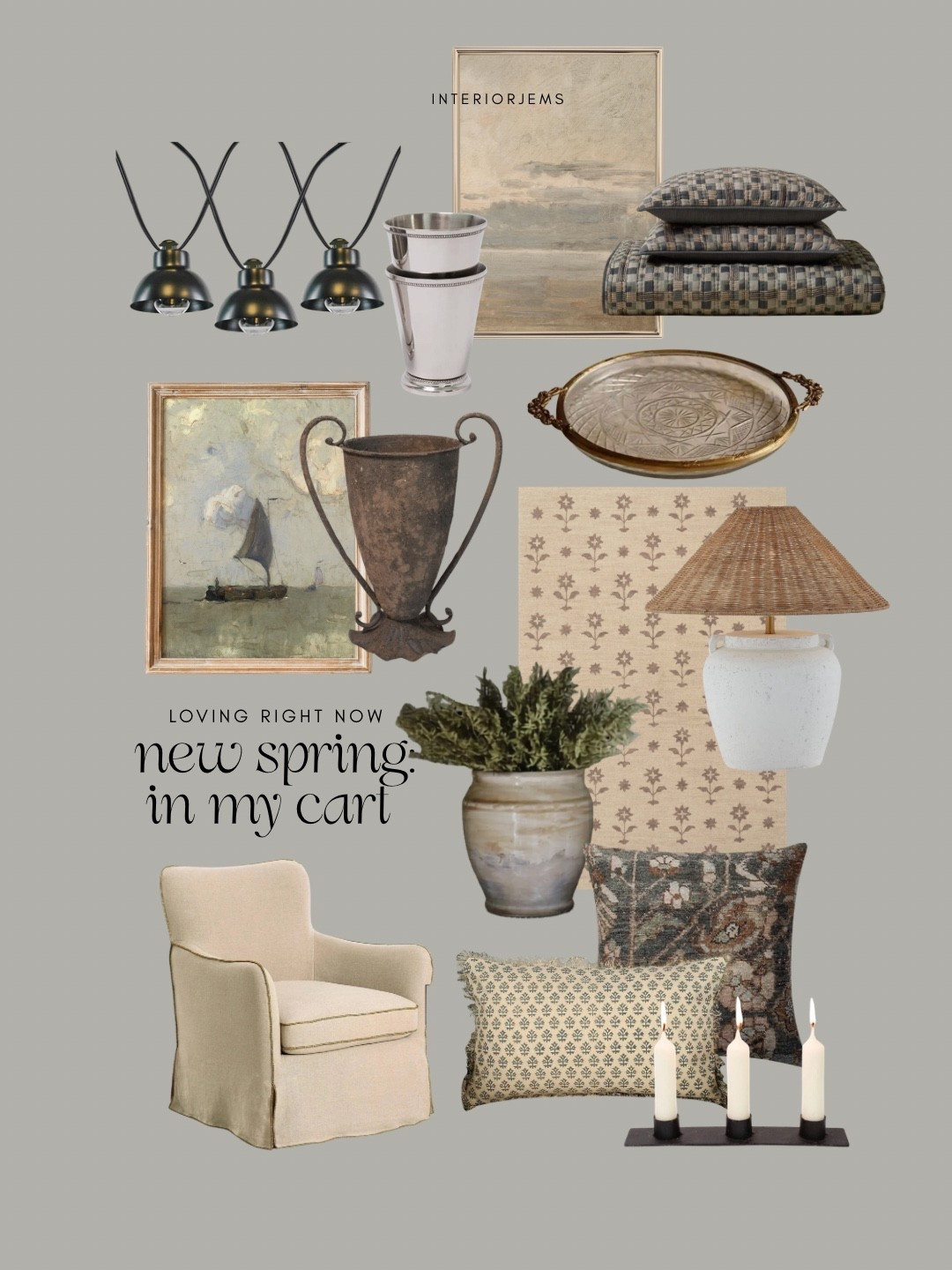All right, here’s what’s in my cart right now for spring, loving this new lamp so much and this new rug this moody  Seascape art, this new bedding, patio, accessories, planters, candelabra

#LTKSaleAlert #LTKHome