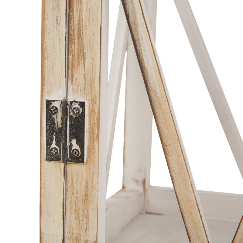 2 Piece Metal and Wood Lantern Set | Wayfair North America