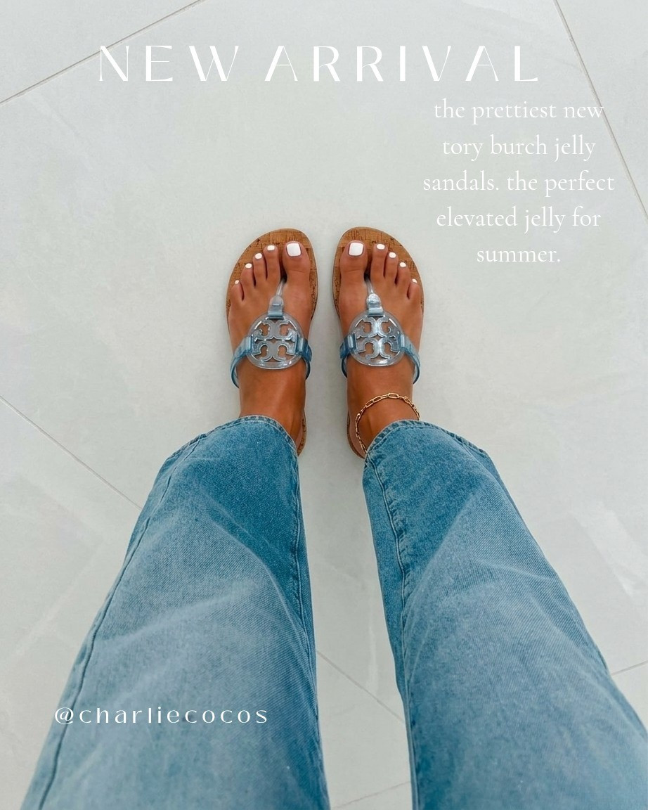 Summer Jelly Sandals. New tory burch jelly sandals. 4th of july outfit ideas. Blue sandals. Jelly sandals. Mom outfit ideas. Summer vacafion outfit ideas. Summer sandals. Tory burch. Jellies. 

#LTKTravel #LTKSwim #LTKmomlife