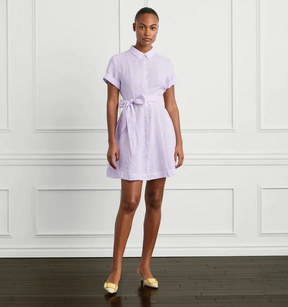 The Laura Dress - Lilac Stripe Linen | Hill House Home