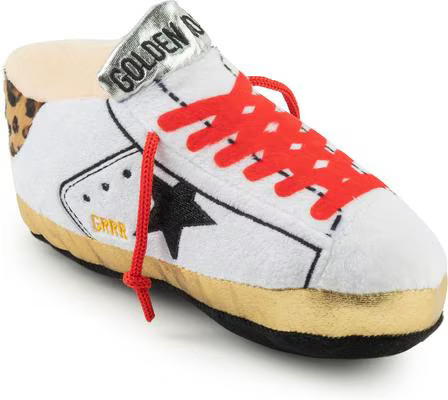 Haute Diggity Dog Golden Pooch Tennis Shoe Original Squeaky Plush Dog Toy, White | Chewy