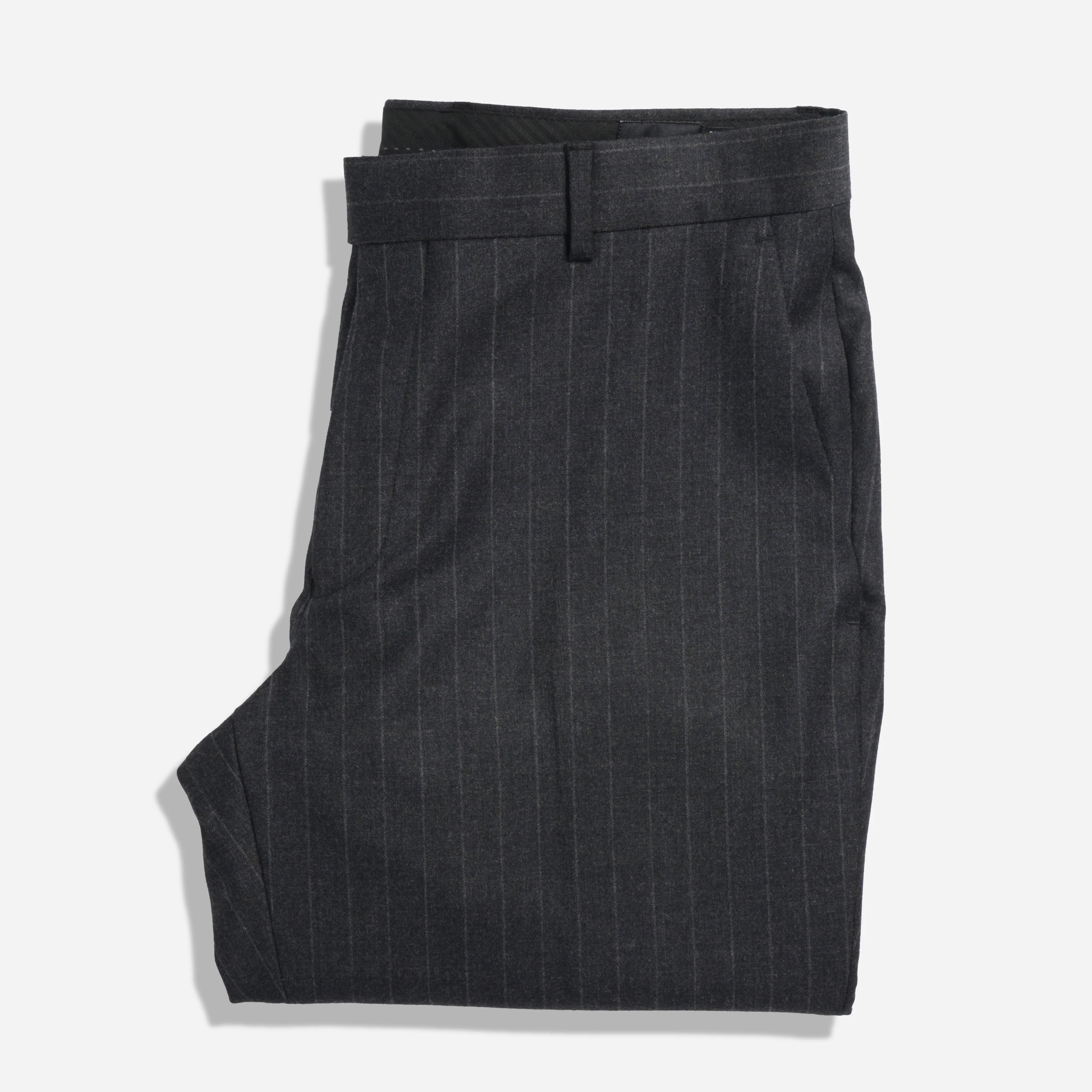 The Lakeshore Wool Chalk Stripe Charcoal Pants | Wool Pants | The Tie Bar | The Tie Bar
