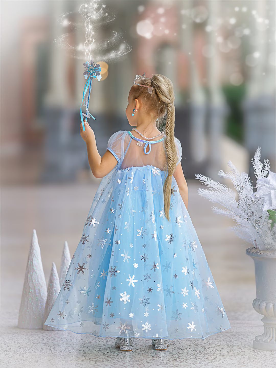 READY TO SHIP Disney Inspired Frozen Elsa Princess Dress Costume Set, Birthday Party Dress for Gi... | Etsy (US)