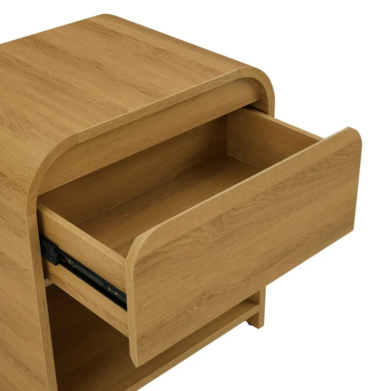 Better Homes & Gardens Juliet Nightstand with USB, Light Honey Finish | Walmart (US)