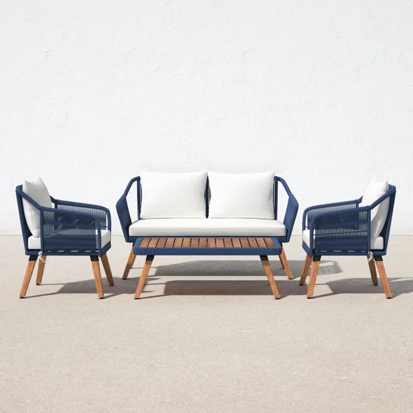 Griffith 4 Piece Sofa Seating Group with Cushions | Wayfair North America