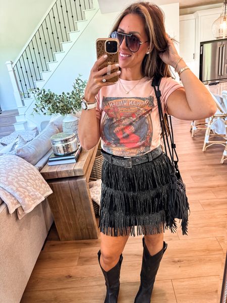 New Nashville outfit inspiration T-shirts run true to size cut or crop them they had the softest vintage feel use my code THEMOMINSTYLE for 10% off site wide Amazon skirt size large

#LTKfindsunder50 #LTKmidsize #LTKFestival