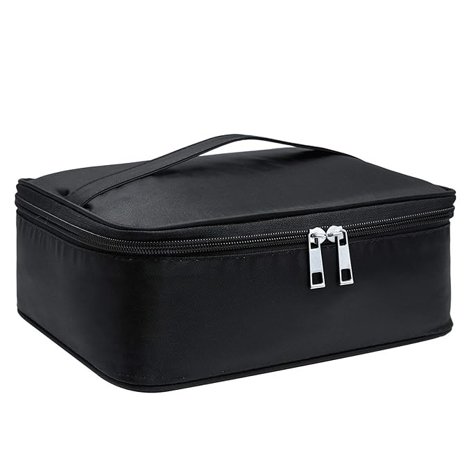 Narwey Travel Makeup Bag Large Cosmetic Bag Makeup Case Organizer for Women (A-Black) | Amazon (US)