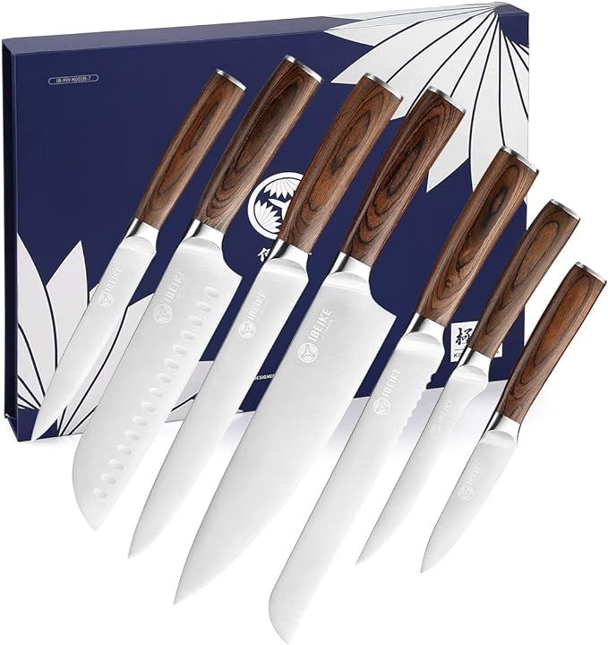 IBEIKE 7-Piece Kitchen Knife Set, Professional Japanese Kitchen Knives, High Carbon Stainless Ste... | Amazon (US)