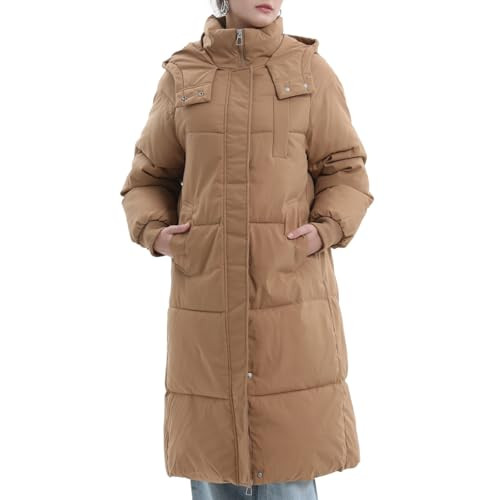 PUFFIT Long Puffer Jacket for Women,2024 Thickened Winter Coat Hooded with Deep Pockets, Ladies Warm Winter Jacket | Amazon (US)