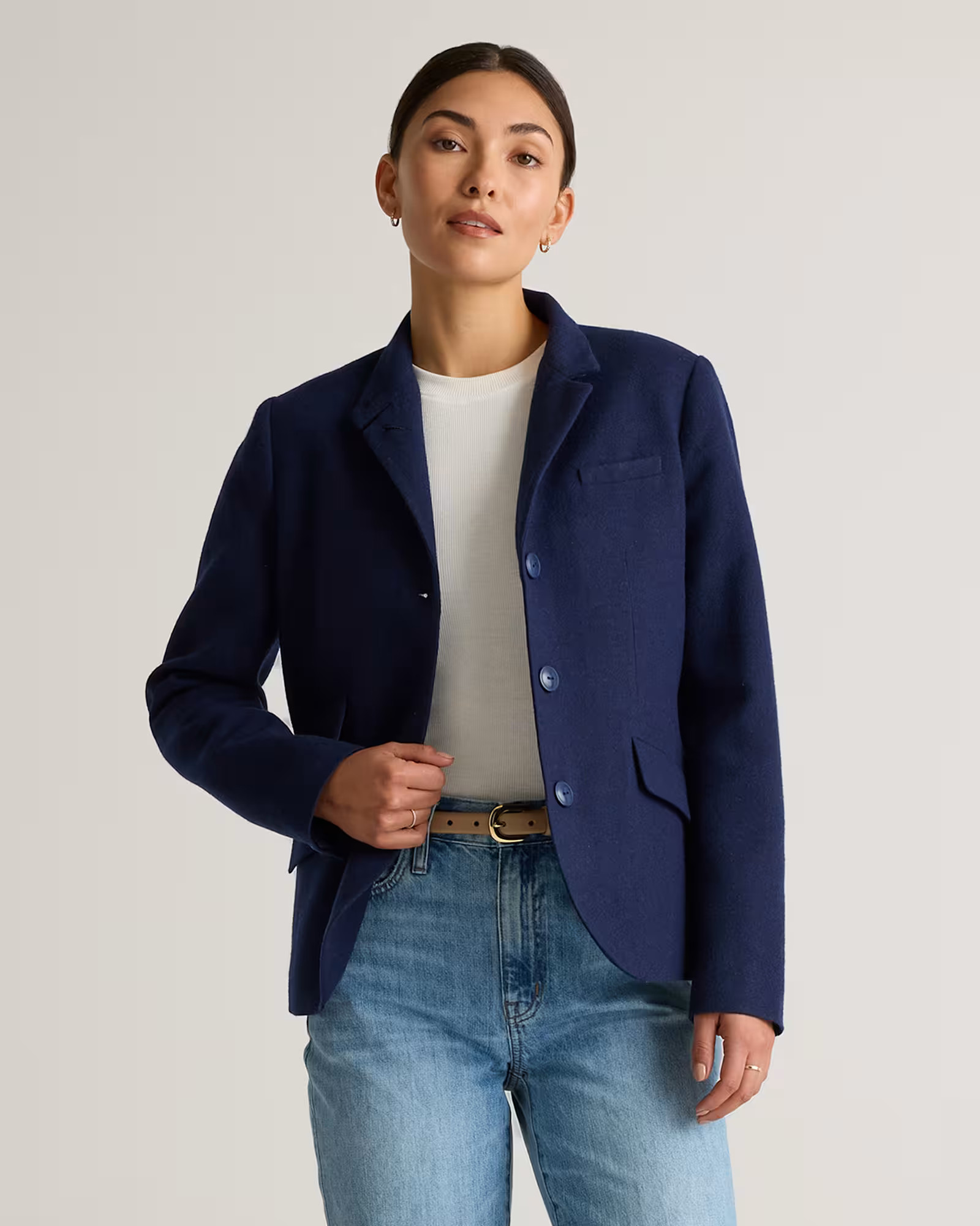 Italian Wool Stand Collar Blazer | Quince