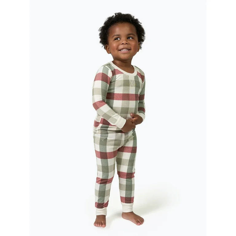 Modern Moments by Gerber Toddler Neutral Supper Soft Hacci Tight Fitting Christmas Pajama Set, 2-... | Walmart (US)