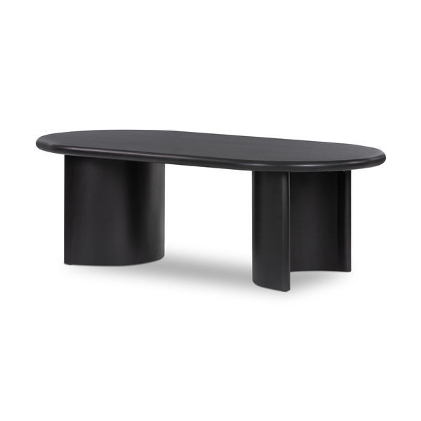 Paden Aged Black Acacia Oval Coffee Table | Scout & Nimble