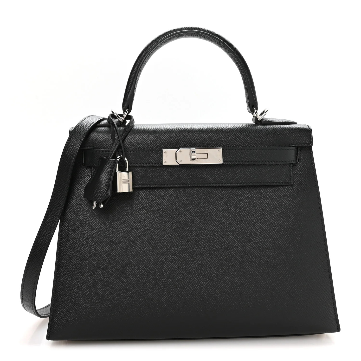 Hermes Epsom Kelly Sellier 28 Black | FASHIONPHILE (US)