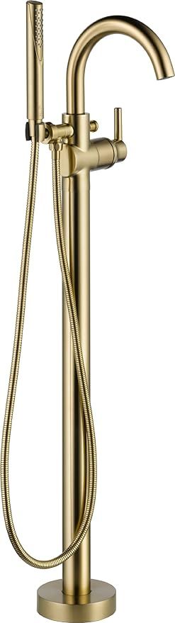 Delta Faucet Trinsic Floor-Mount Freestanding Tub Filler with Hand Held Shower, Champagne Bronze ... | Amazon (US)