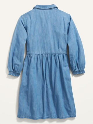 Medium-Wash Jean Shirt Dress for Girls | Old Navy (US)