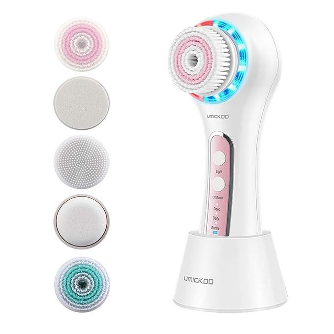 UMICKOO Facial Cleansing Brush,Rechargeable IPX7 Waterproof with 5 Brush Heads,Face Brush Use for... | Amazon (US)
