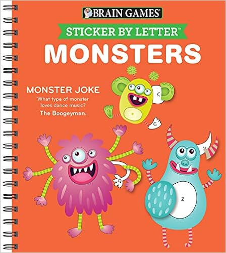 Brain Games - Sticker by Letter: Monsters (Sticker Puzzles - Kids Activity Book)     Spiral-bound... | Amazon (US)