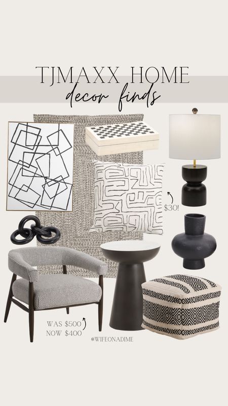 TJMaxx decor finds! Loving all of the grey accents!

TJMaxx, TJMaxx home, TJmaxx finds, TJMaxx favorites, room inspiration, home inspiration, canvas wall art, chain link accent decor, black decor, accent decor, side table, checkered boxes, accent pillow, throw pillow, sitting chair, accent chair, grey chair, gray chair, table lamp, black lamp, accent lamp, ceramic vases, braided rug, living room, bedroom, dining room, decor must haves, new decor

#LTKhome #LTKFind