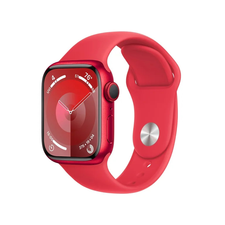 Apple Watch Series 9 GPS 41mm Red Aluminum Case with Red Sport Band - M/L | Walmart (US)