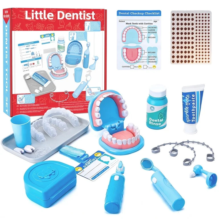 Askmuse Dentist Play Set Kit Toys Gifts, Electric Interactive Teeth Set for Kids Pretend Play, Le... | Walmart (US)