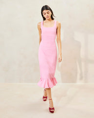 Yessica Pink Ruffle-Hem Tank Dress | Loeffler Randall