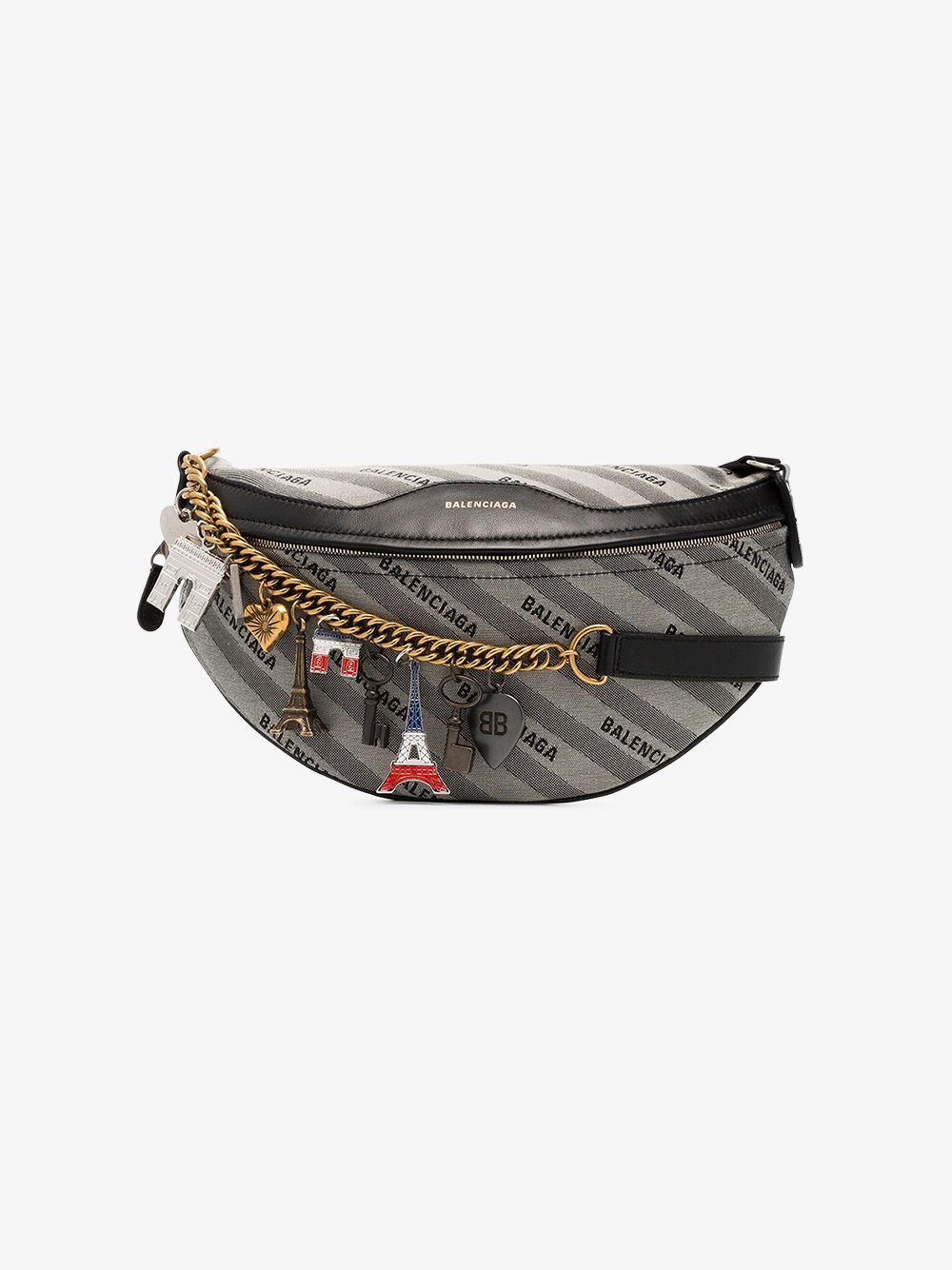 Balenciaga Grey And Black XS Souvenir Belt Bag | Browns Fashion